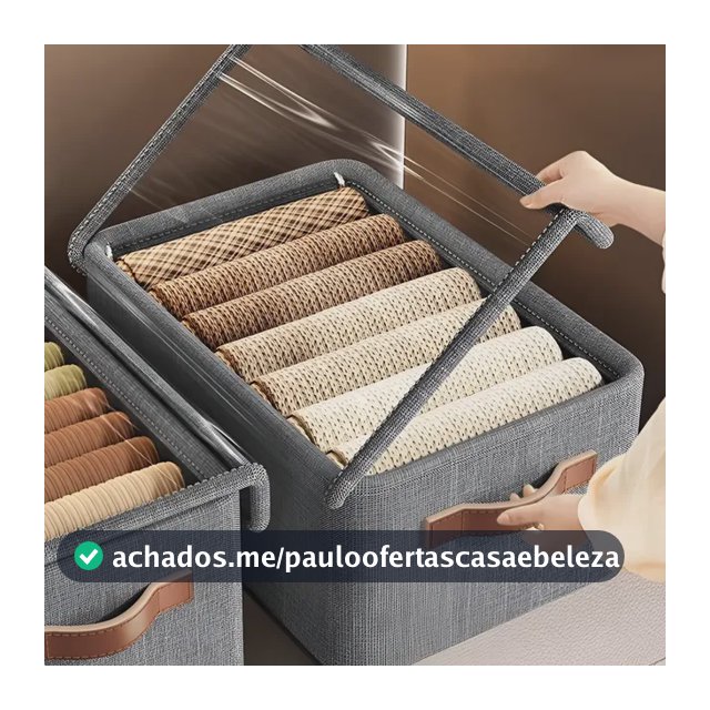 Caixa Organizadora Multiuso Com Tampa Transparente Cor Cinza Cinza-escuro