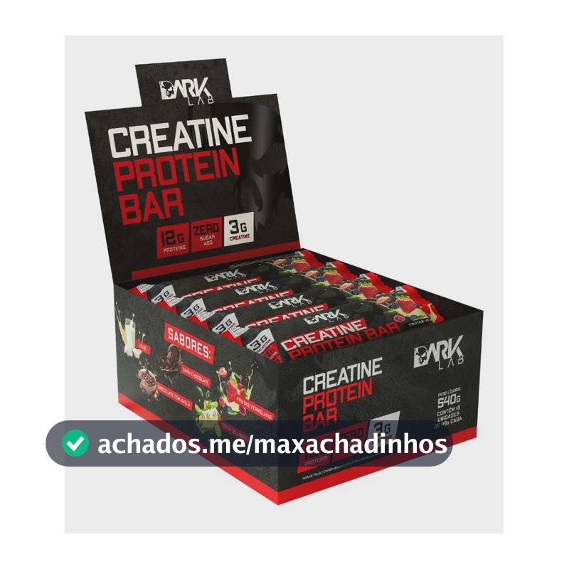 Creatine Protein Bar 12 Un 45g Dark Lab Sabor Frutas vermelhas