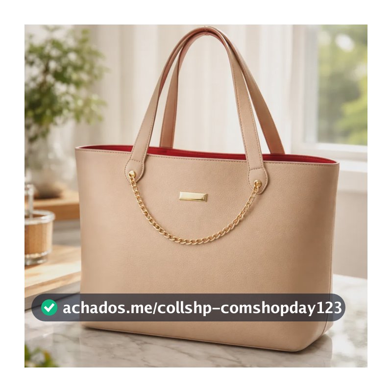 Bolsa Sacola Grande Dia A Dia Trabalho Casual Faculdade E Nude Lisa Ouro