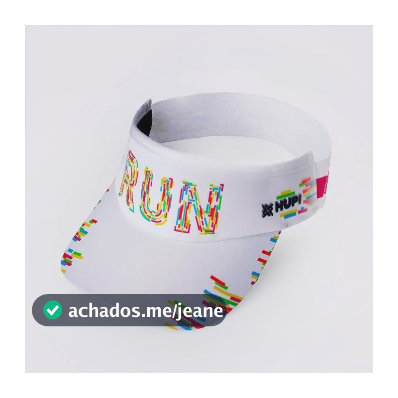 Viseira Para Corrida Hupi Run Colors Branca Branco Único
