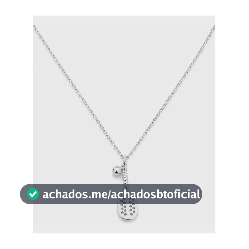 Colar Raquete Beach Tennis Semijoia Esporte Praia Prata