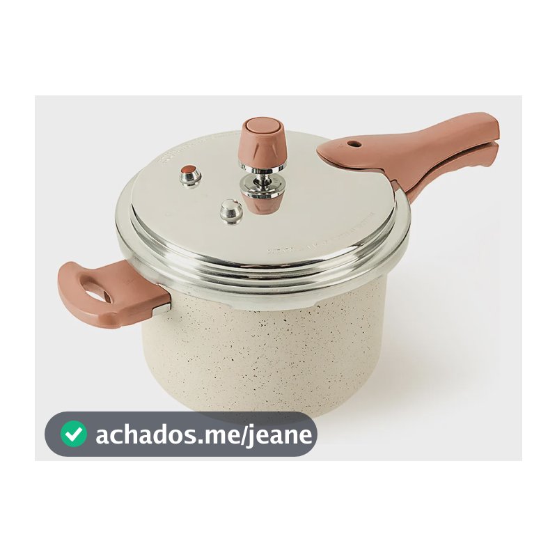 Panela De Pressão Indução 4,4l Antiaderente Cerâmico - Oikos Bege