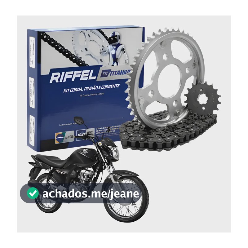 Kit Relação Reforçada Riffel Start Fan Titan Cg 150 Titanium Prateado