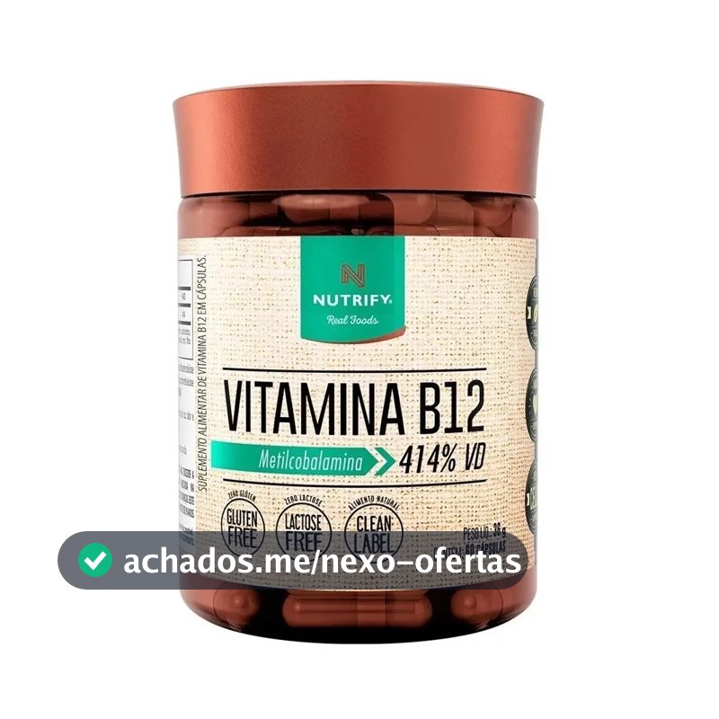 Vitamina B12 Nutrify Vitamina e Minerais em cápsula Sem sabor x 36g de 60 un