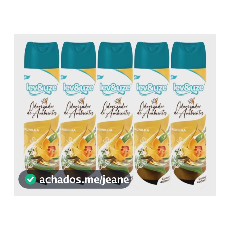 5 Odorizador De Ambiente Carro Lev&uze 400ml Escolha O Aroma Branco Baunilha