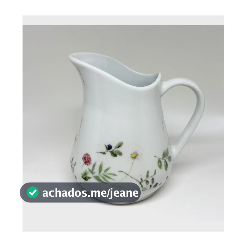 Jarra Decorativa Em Porcelana - Jardim Branco Com Estampas Florais