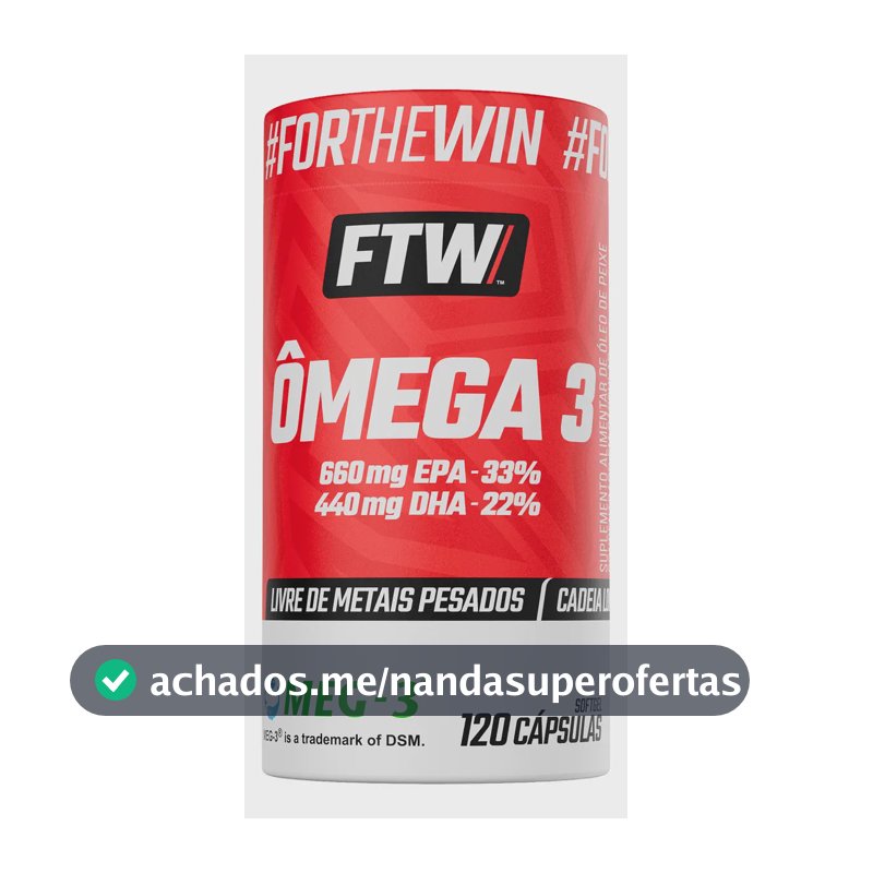 Ômega 3 Óleo De Peixe EPA-540 DHA-360 Meg-3 120 Caps - FTW