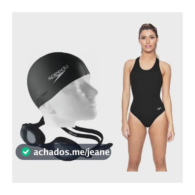 Kit Natação Speedo Maiô Cross + Óculos Izy One + Touca Flat