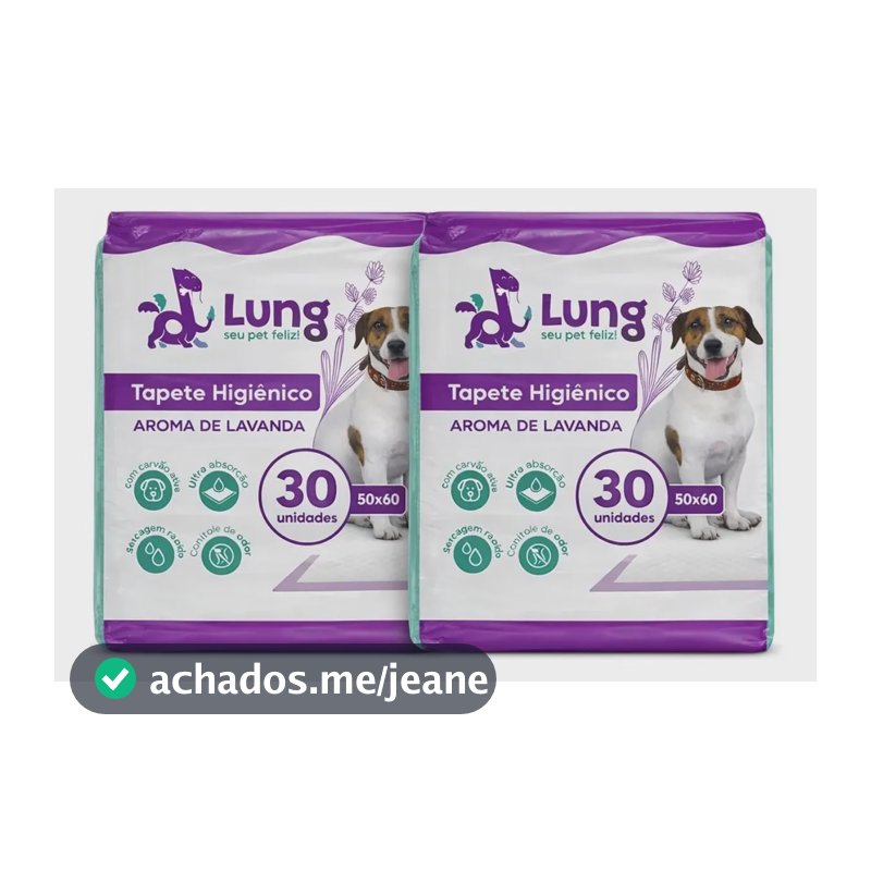 Kit 2 Tapete Higiênico 50x60 30un Aroma Lavanda Cachorro Pet