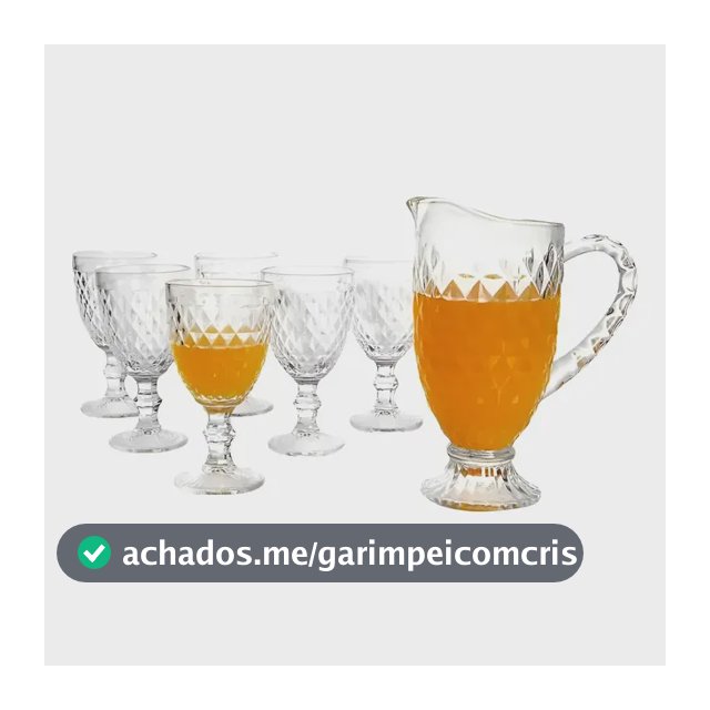 Jogo Taças Com Jarra Vidro 7 Pçs - Haus Bico De Jaca Empire Cor Transparente