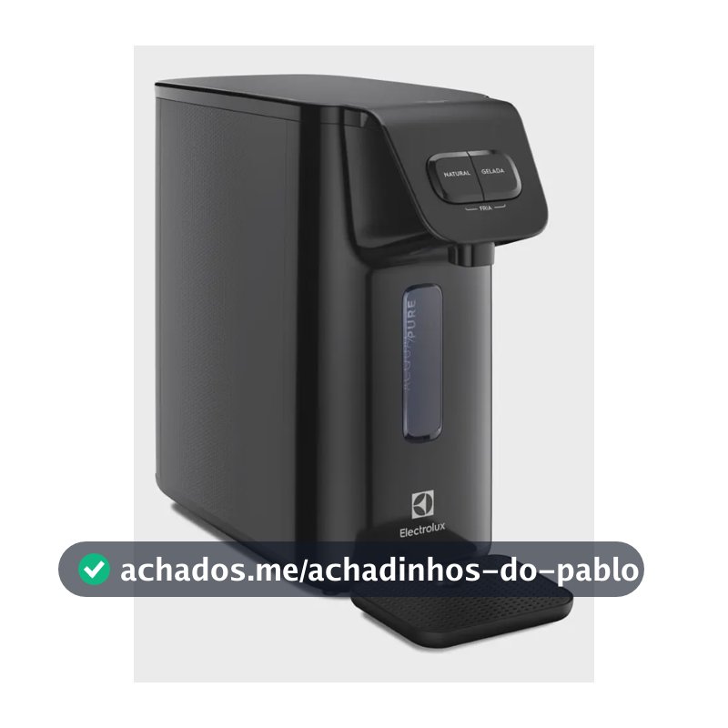 Purificador de Água Gelada Fria e Natural PE15P Electrolux Compacto Eletronico Placa Filtro refil 6 meses ou 3000l Bivolt - preto