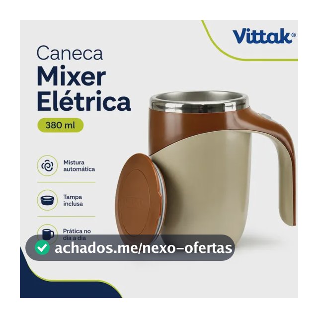 Vittak Caneca Mixer Elétrica Copo Mistura 380ml Com Tampa