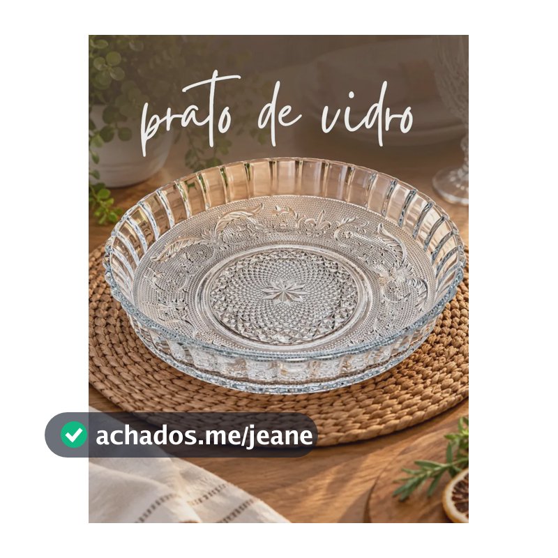 Prato De Sobremesa De Vidro Betolar com Borda, Redondo - 30 cm