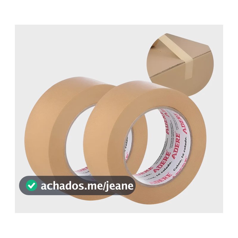 Kit 2 Fita Papel Kraft Adesiva Adere Larga Marrom 45mm X 50m Marrom Liso