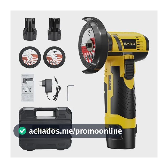 Esmerilhadeira Angular Lixadeira Portátil Sem Fio 2bateria Amarelo 127/220v