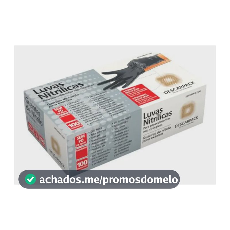 Luva Nitrílica Preta Descarpack 100un - M