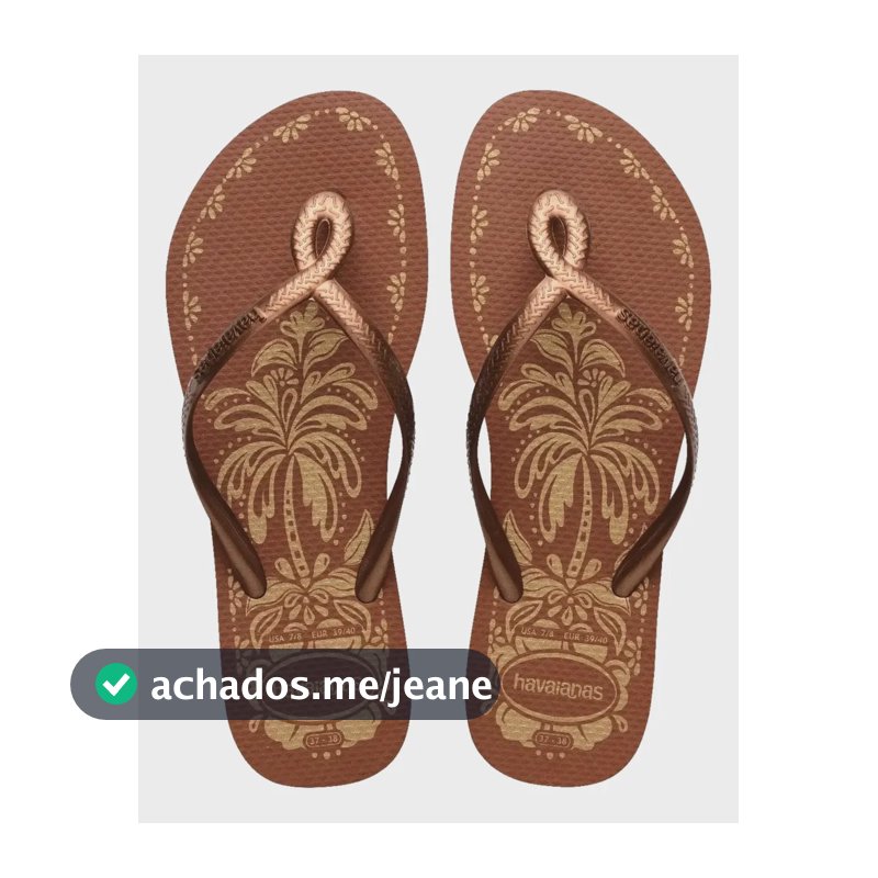 Chinelo Havaianas Lunita Print Tira Trançada Feminino Ferrugem Lunita Ferrugem 35/36 Br