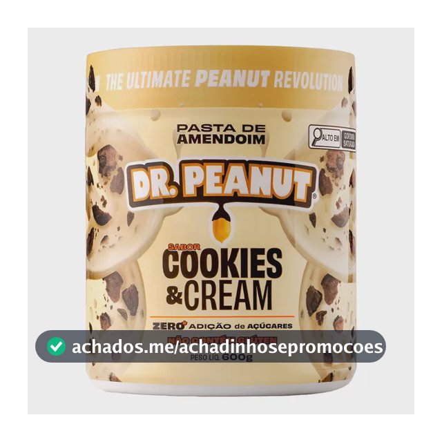 Pasta De Amendoim Dr. Peanut 600g Novos Sabores Gourmet Cookies And Cream