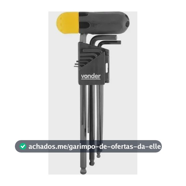 Jogo Chave Allen Longa Abaulada 1,5 A 10mm 10 Peças Vonder
