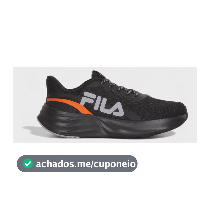 Tênis Fila Comet 2 Treino Leve Respirável Confortável Casual Preto-laranja-cinza 38 Br