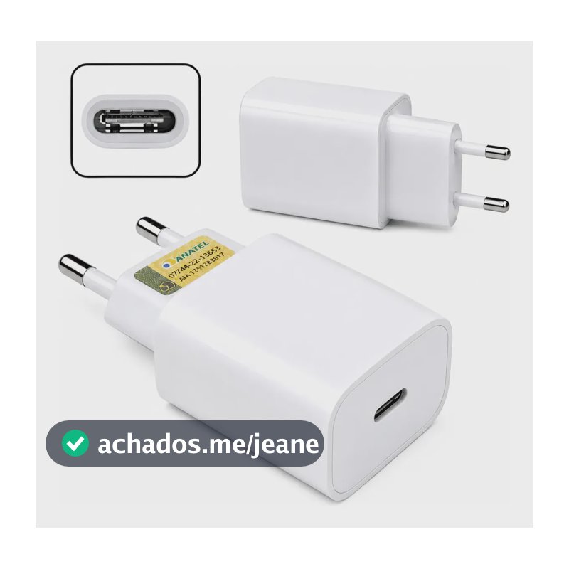 Fonte Turbo 30w Para iPhone 16 16e 15 14 13 12 11 Pro Max Branco