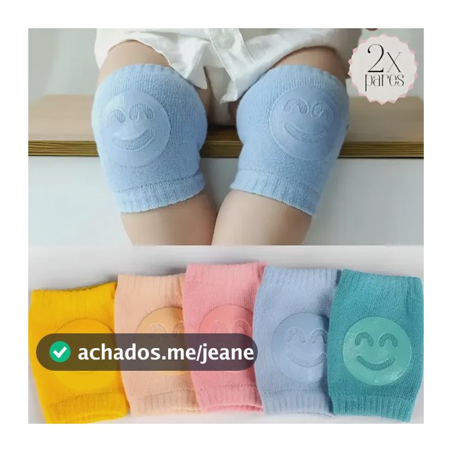 Kit 2 Pares Joelheira Bebe Engatinhar Proteção Para Joelho