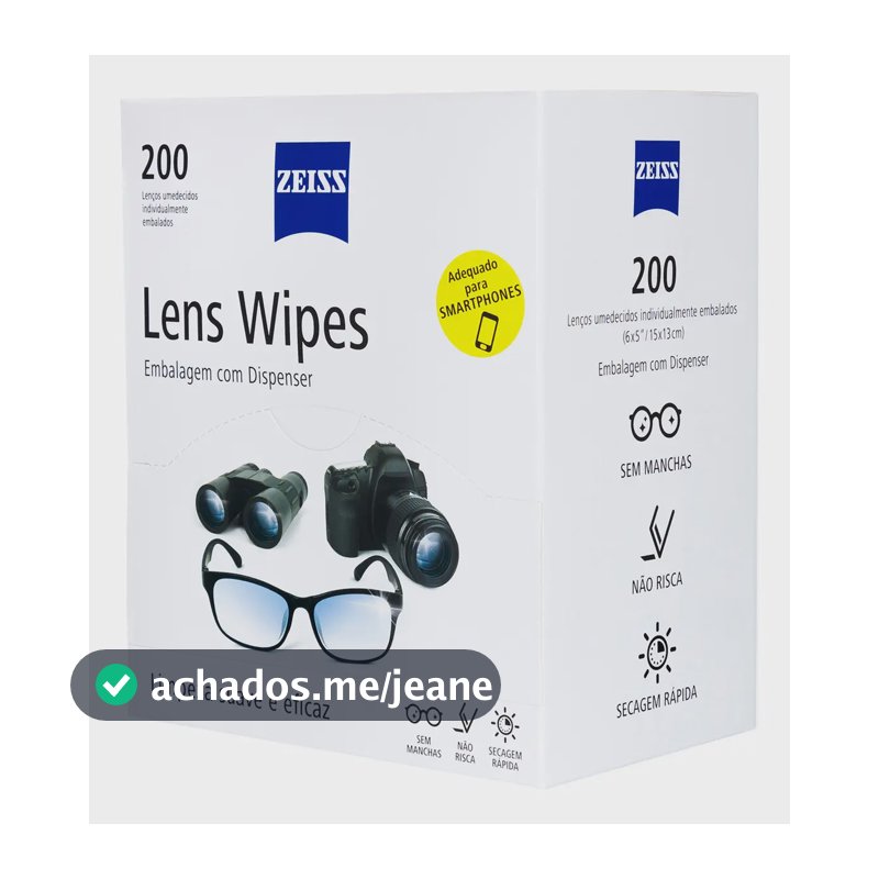 Lens Wipes Zeiss Com 200 Lenços Umedecidos