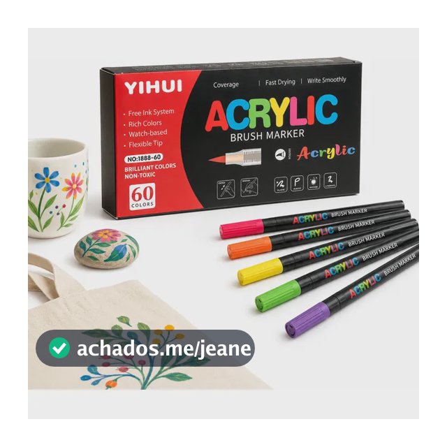 Canetas Marcadoras De Acrílico Com Ponta Flexível, Sem Neces 60pcs