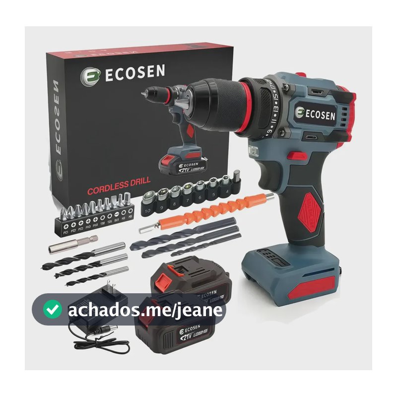 Furadeira Com Chave De Fenda Sem Escovas21v Ecosen2 Baterias Azul-aço 21v