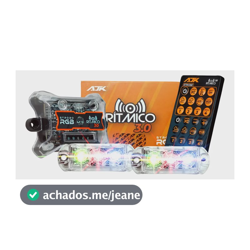 Kit Strobo Ajk 2 Faróis 6w Automotivo 3.0 Rítmico Rgb Led