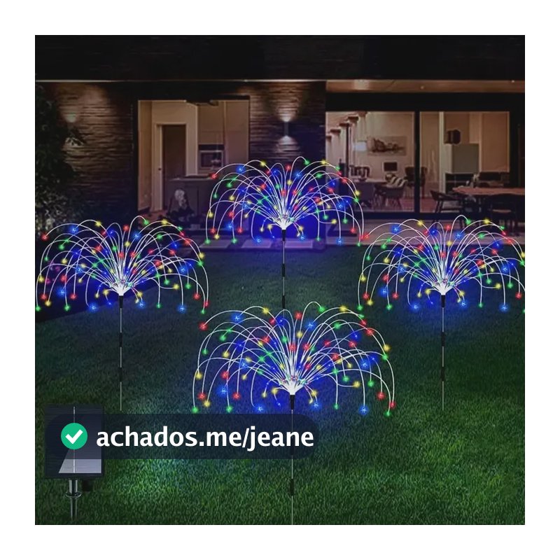 Luz Solar Jardim Espeto Led Efeito Fogos Decorativa Externa 1.2v Colorido