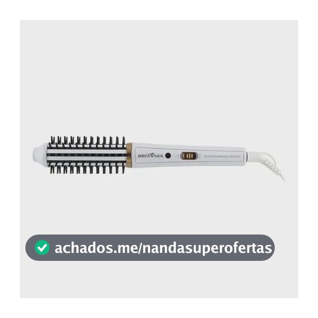 Escova Modeladora Britânia Bec04 2 Em 1 Bivolt Branco 127/220v