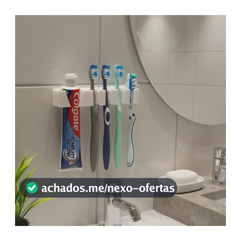 Suporte Escova E Pasta De Dente Parede Higienico Porta Branco