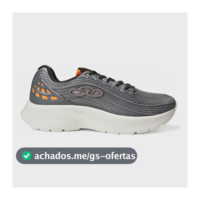 Tênis Esportivo Masculino Fluir Olympikus Chumbo Cinza Escuro Liso 41 Br