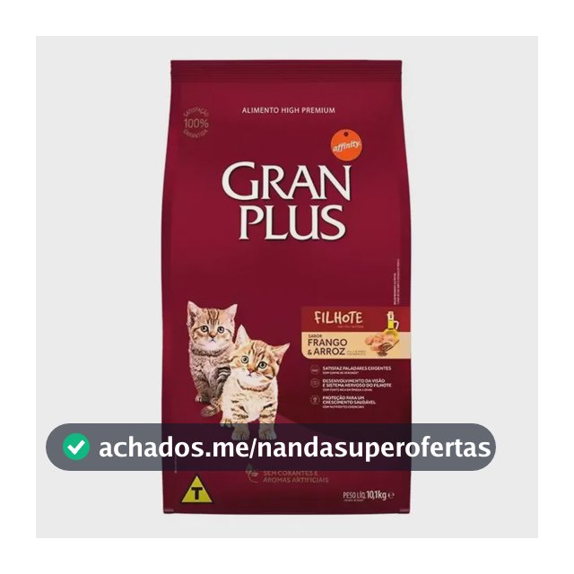 Ração Gran Plus Para Gatos Filhotes Frango E Arroz 10,1kg