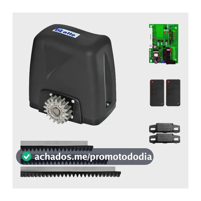 Kit Motor Para Portão Eletrônico Rossi Dz Atto 350kg 2tx 3m
