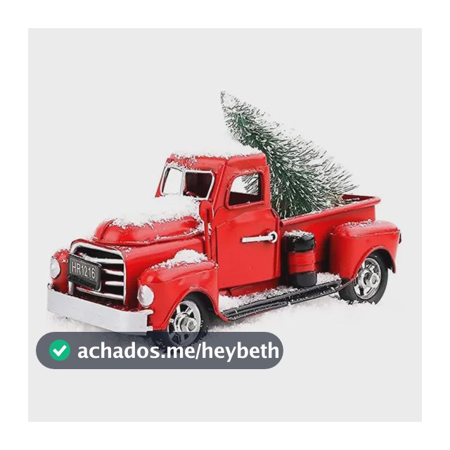 Caminhão Vermelho De Natal Retrô Com Mini Árvore De Natal