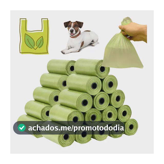 Kit 10 Refil Cata Caca Biodegradável 150 Saquinho Saco P/pet Verde-claro