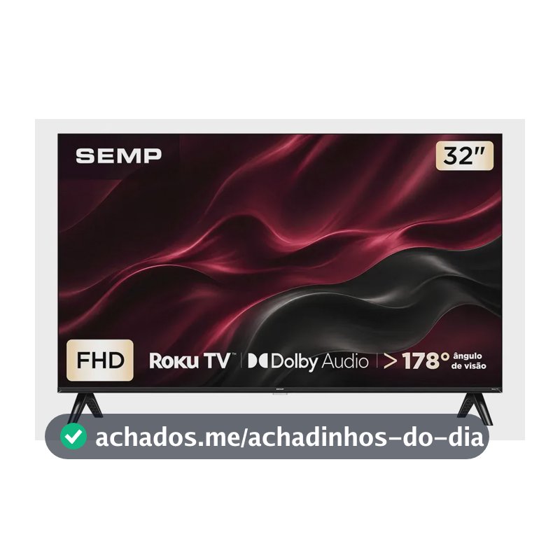 Smart Tv Semp 32 Polegadas Led Full Hd S42r Roku Tv Wi-Fi Dolby Audio Brilho Até 220 Nits 32s42r