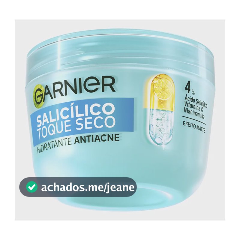 Hidratante Facial Antiacne Toque Seco com Ácido Salicílico, Uniformiza a Pele, Reduz Imperfeições e Controla a Oleosidade por 8 Horas, Garnier, 85g