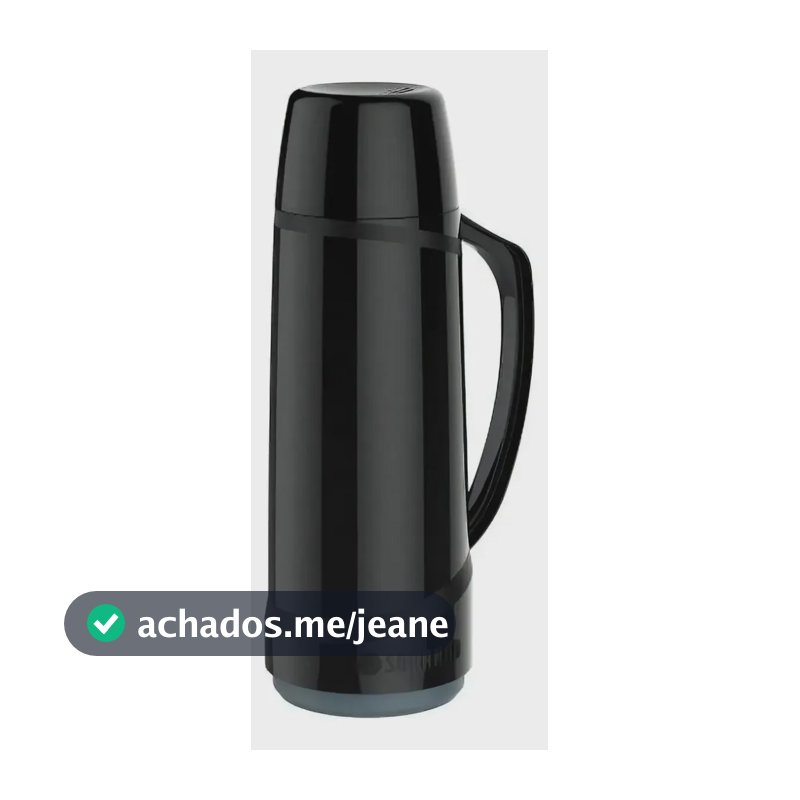 Garrafa Térmica Cristal 1 Litro Preta Soprano