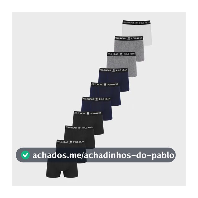 Kit 10 Cuecas Algodão Polo Wear Sortido