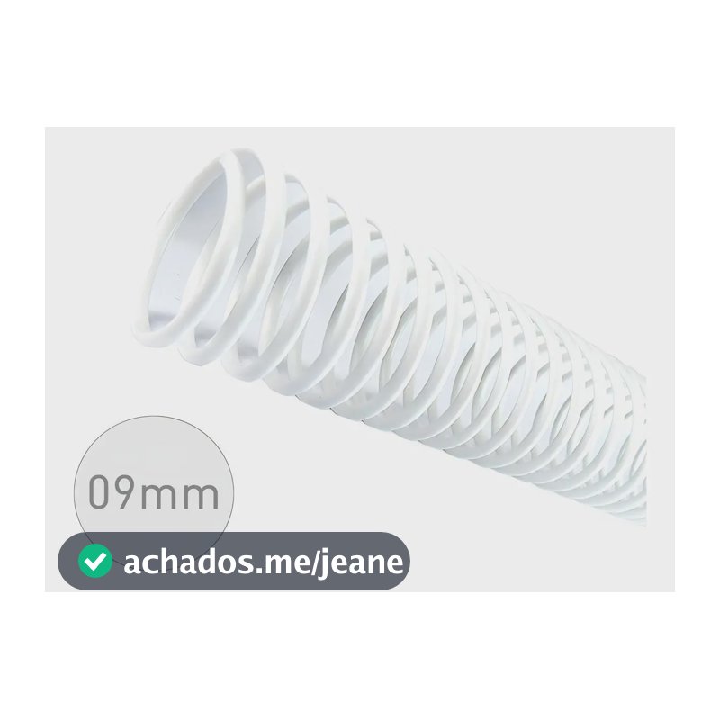 Espiral Encadernação Lassane 9mm Branco 50 Folhas 100 Unidades