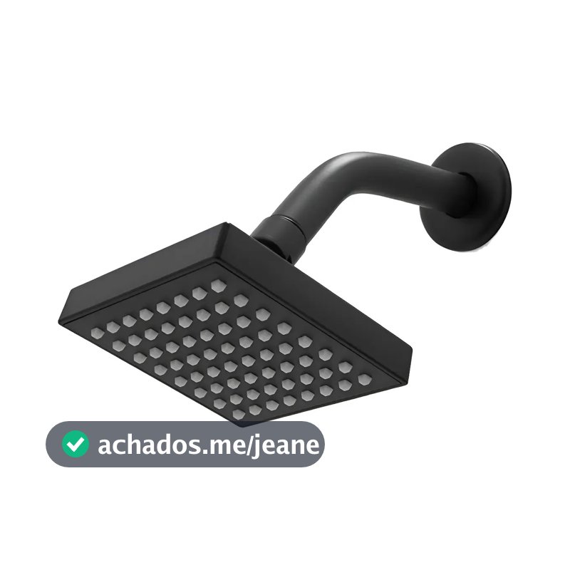 Ducha Quadrada Chuveiro Articulável Solar Gás Preto Luxo Cinza-escuro