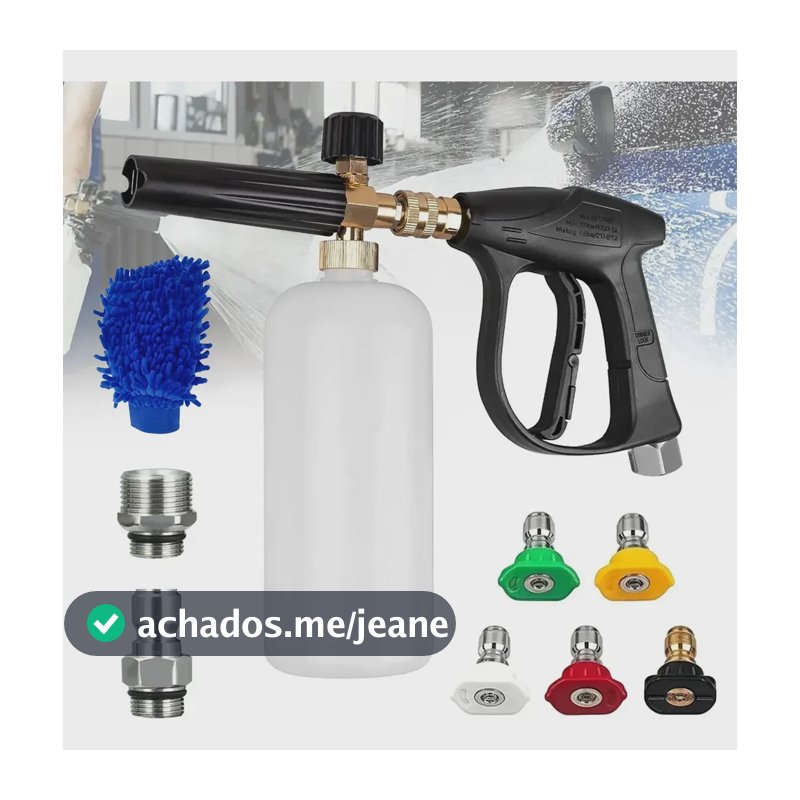 Snow Foam Canhão De Espuma Expansiva Com Pistola Lavadora Alta Pressão Para Kärcher WAP Com Engate Rápido 1/4 e 5 Bicos e M22 3/8 Para Mangueira