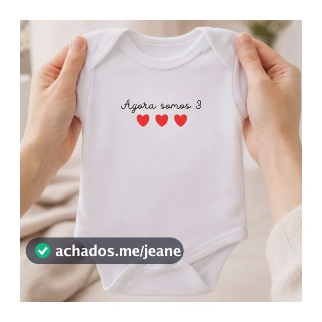 Body Revelação Gravidez Frase 100% Algodão Agora Somos 3