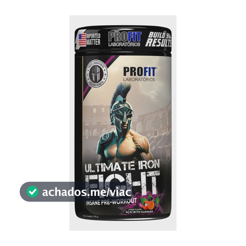 Suplemento em pó Pré Treino Ultimate Iron Fight sabor Açaí com guaraná x 270g - Profit Laboratórios