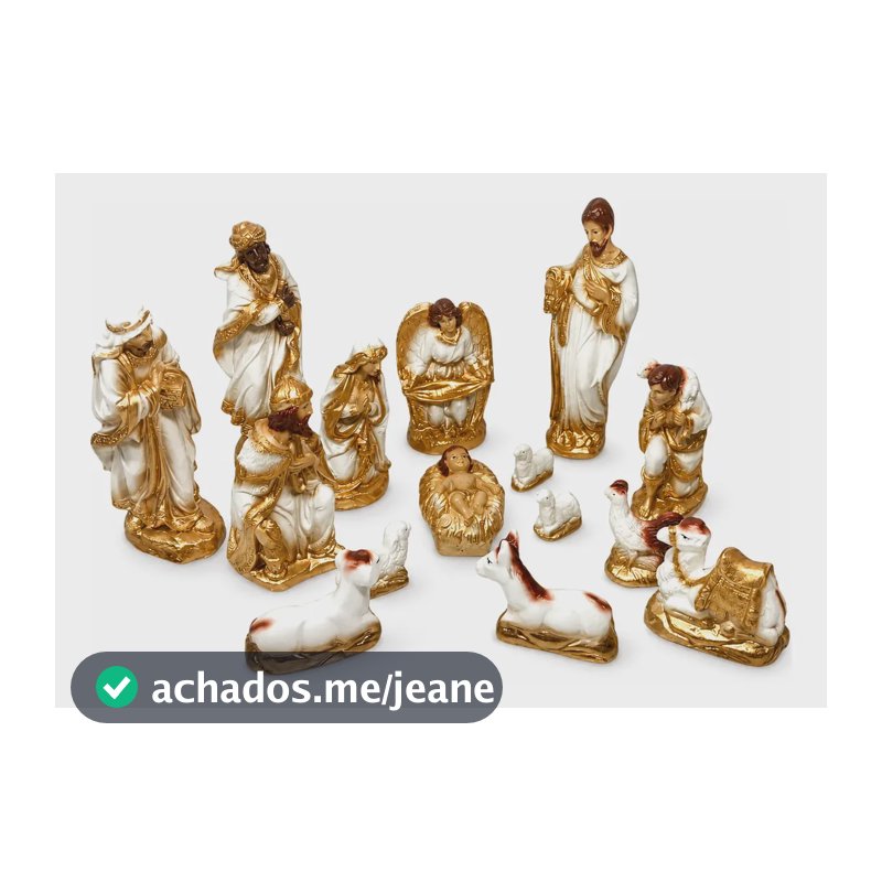 Presépio Natal Gesso Pó De Mármore Natalino Decoração 20cm