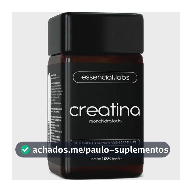 CREATINA MONOHIDRATADA 100% Pura com Matéria-Prima Importada - 3g de Creatina por Dose - 120 Cápsulas