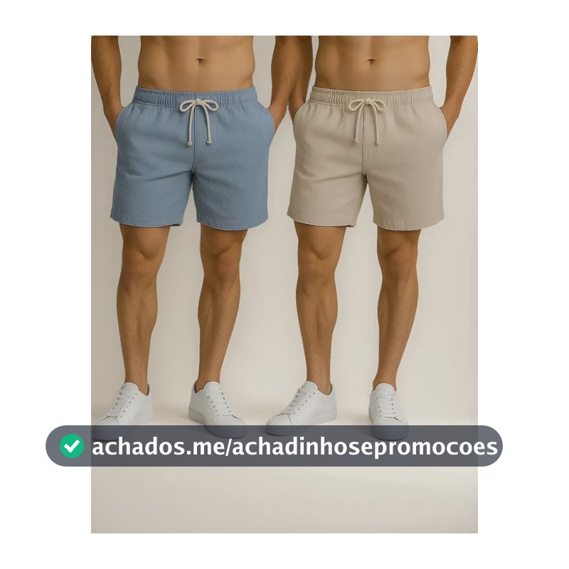 Kit 2 Shorts Linho Masculina Bermuda Estilo Mauricinho Leve